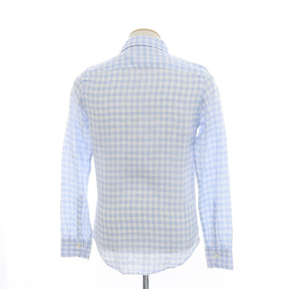 [Used] Altemflower Linen Check Casual Shirt Light Blue x White [37] [Condition Rank B] ​​[Men&