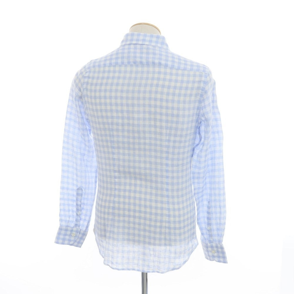 [Used] Altemflower Linen Check Casual Shirt Light Blue x White [38] [Condition Rank A] [Men&