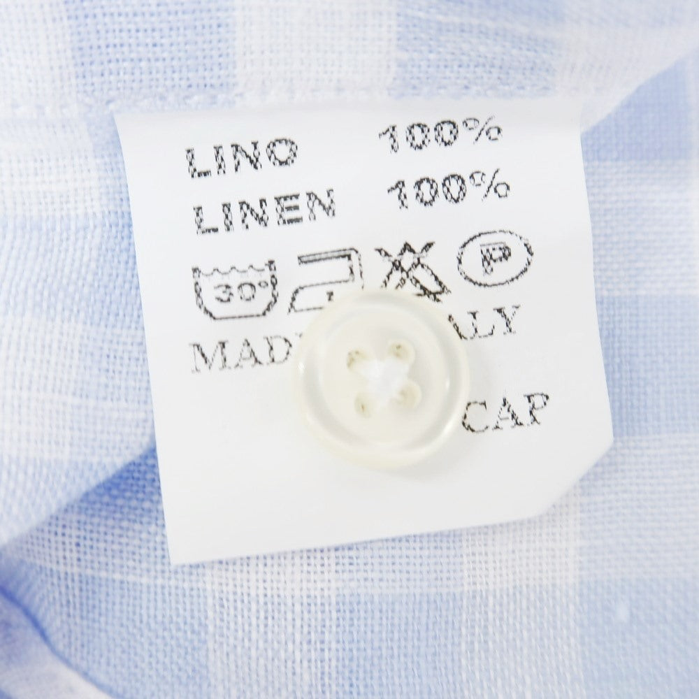 [Used] Altemflower Linen Check Casual Shirt Light Blue x White [38] [Condition Rank A] [Men&