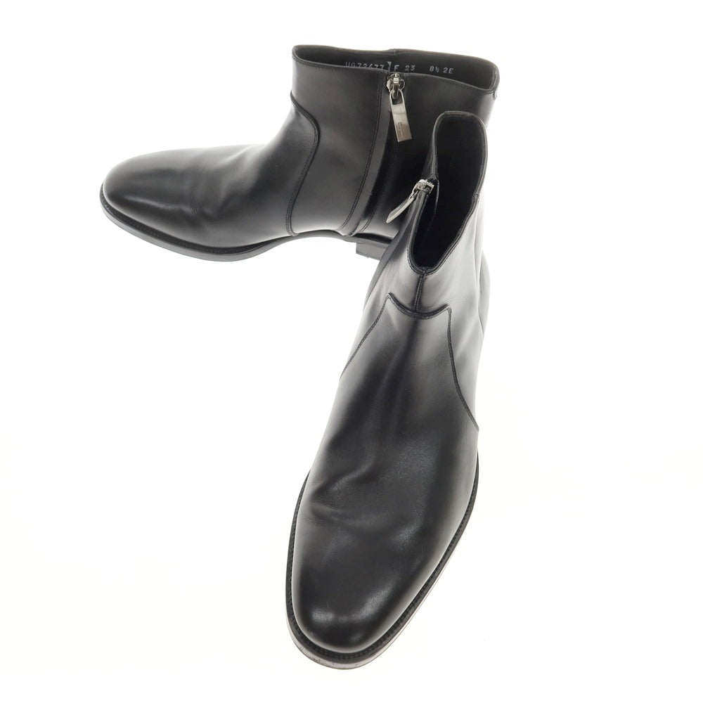 [Used] Salvatore Ferragamo Calfskin Side Zip Boots Black [8 1/2] [Condition Rank B] ​​[Men&