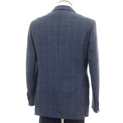 [Used] Custom Tailor BEAMS Wool Check 3-Button Suit Grayish Navy x Blue [No description (L size)] [Condition Rank B] ​​[Men&