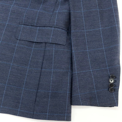 [Used] Custom Tailor BEAMS Wool Check 3-Button Suit Grayish Navy x Blue [No description (L size)] [Condition Rank B] ​​[Men&