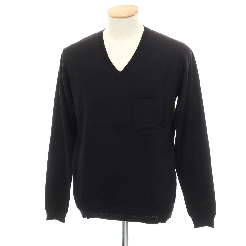 [Used] International Gallery BEAMS Cotton V-neck pullover knit Black [Size M] [BLK] [S/S] [Condition Rank B] ​​[Men&