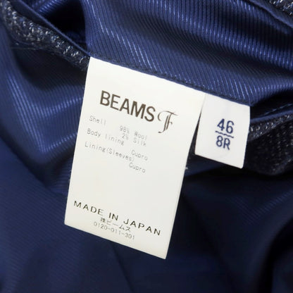 【中古】ビームスエフ BEAMS F ウールシルク ヘリンボーン 3B テーラードジャケット ネイビー【 46 】【 状態ランクB 】【 メンズ 】