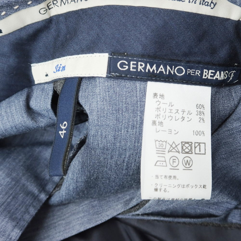 【中古】ジェルマーノ GERMANO ストレッチ ウールポリエステル ドレススラックスパンツ ダークグレー【サイズ46】【GRY】【A/W】【状態ランクB】【メンズ】