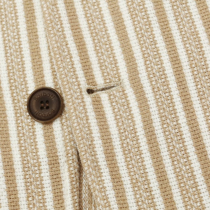 [Used] Barbati Cotton Polyester Striped Knit Casual Jacket Brown Beige x White [46] [Condition Rank A] [Men&