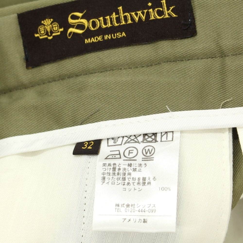 [Used] Southwick Twill Cotton Casual Slacks Pants Olive Green [32] [Condition Rank B] ​​[Men&