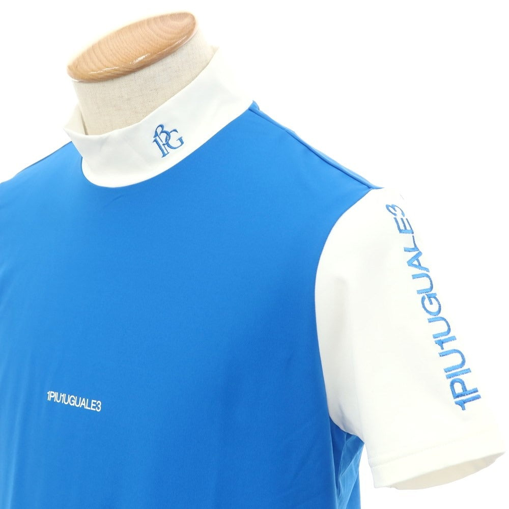 [Used] 1piu1uguale3 GOLF Polyester Mock Neck Short Sleeve T-Shirt Blue x White [Size III (S)] [BLU] [S/S] [Condition Rank B] ​​[Men&