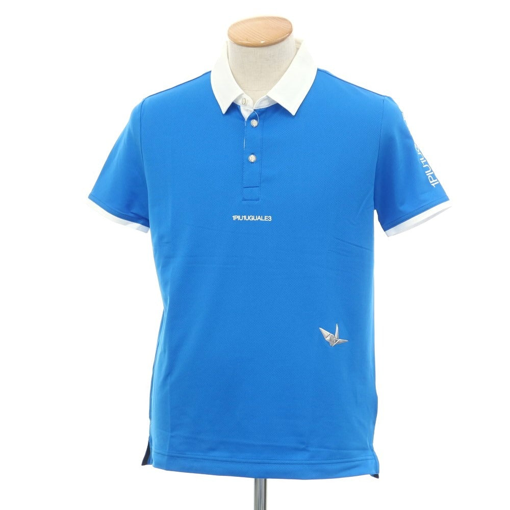 [Used] 1piu1uguale3 GOLF Polyester Short Sleeve Polo Shirt Blue x White [Size III (S)] [BLU] [S/S] [Condition Rank A] [Men&