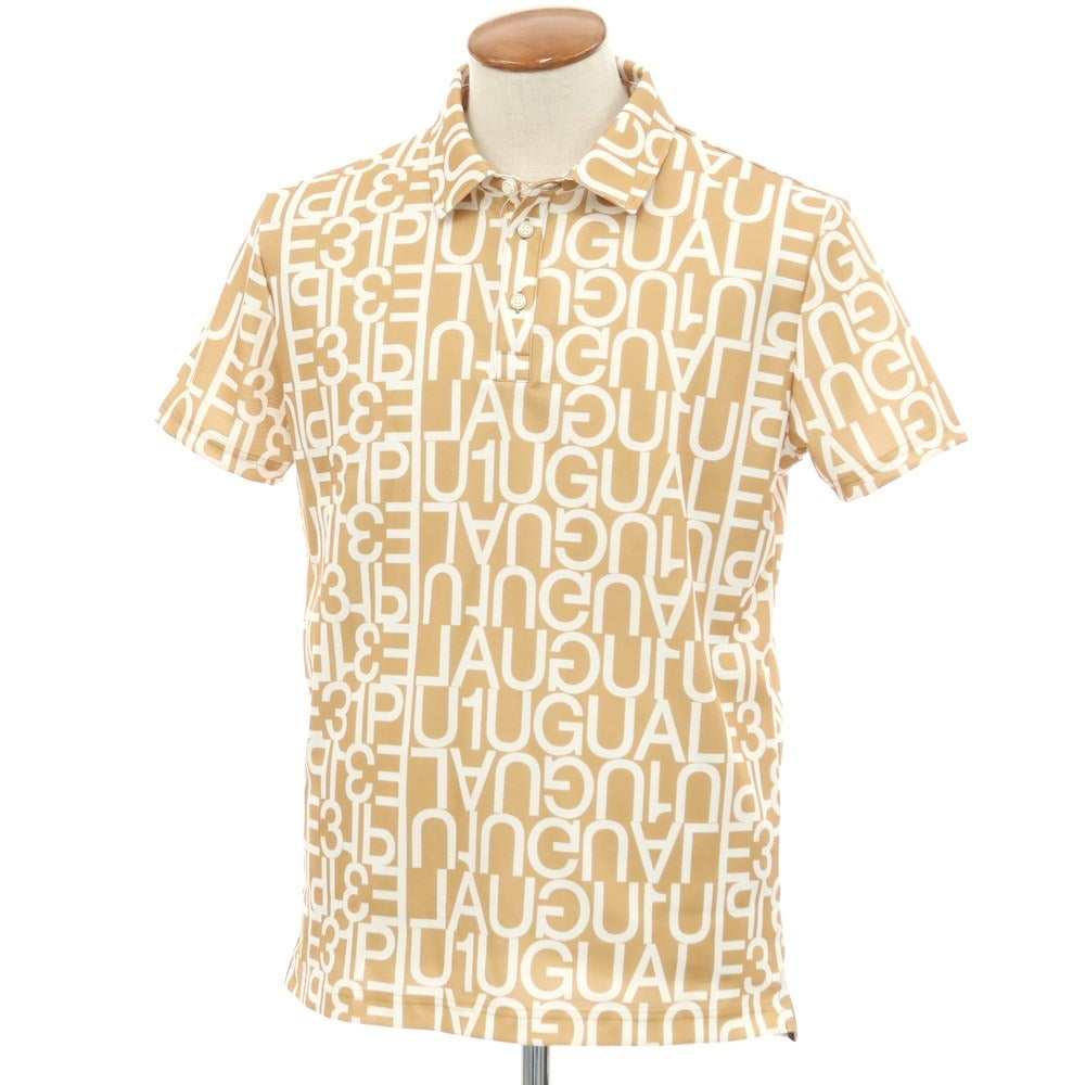 [Used] 1piu1uguale3 GOLF Polyester Short Sleeve Polo Shirt Light Camel x White [Size IV (M)] [BEI] [S/S] [Condition Rank A] [Men&