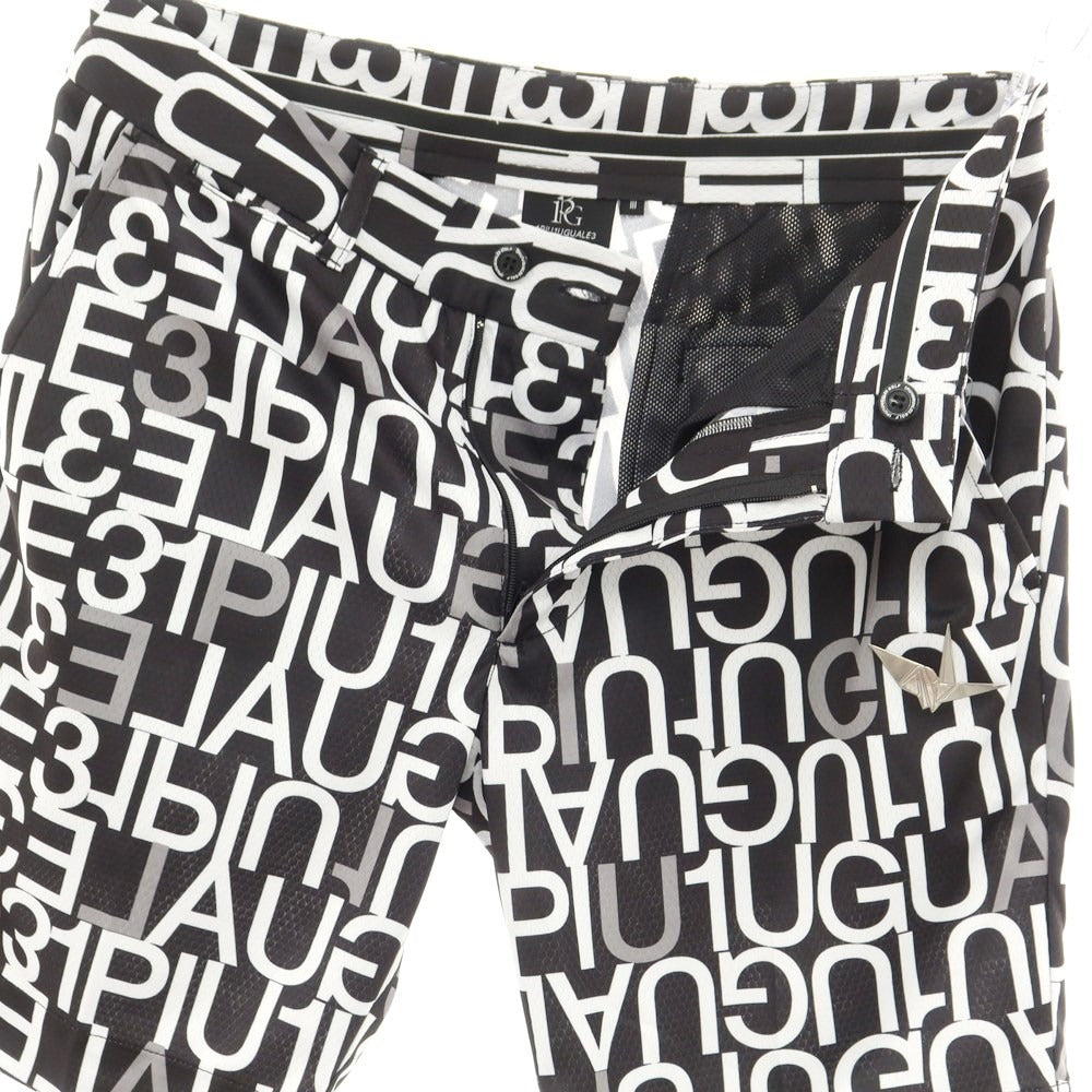 [Used] 1piu1uguale3 GOLF Stretch Polyester Shorts Black x White [III (S)] [Condition Rank A] [Men&