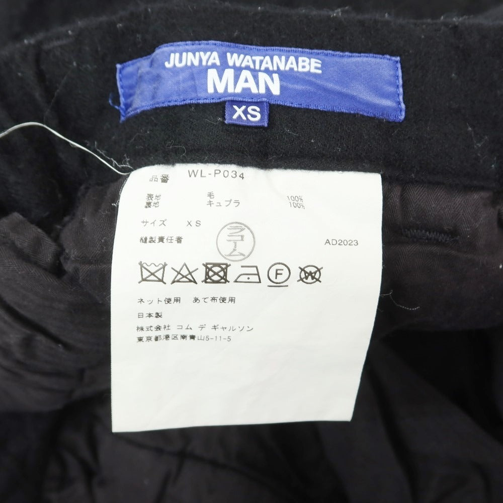 【中古】ジュンヤワタナベ マン JUNYA WATANABE MAN 2023年秋冬 ウール カジュアルスラックスパンツ ブラック【サイズXS】【BLK】【A/W】【状態ランクC】【メンズ】