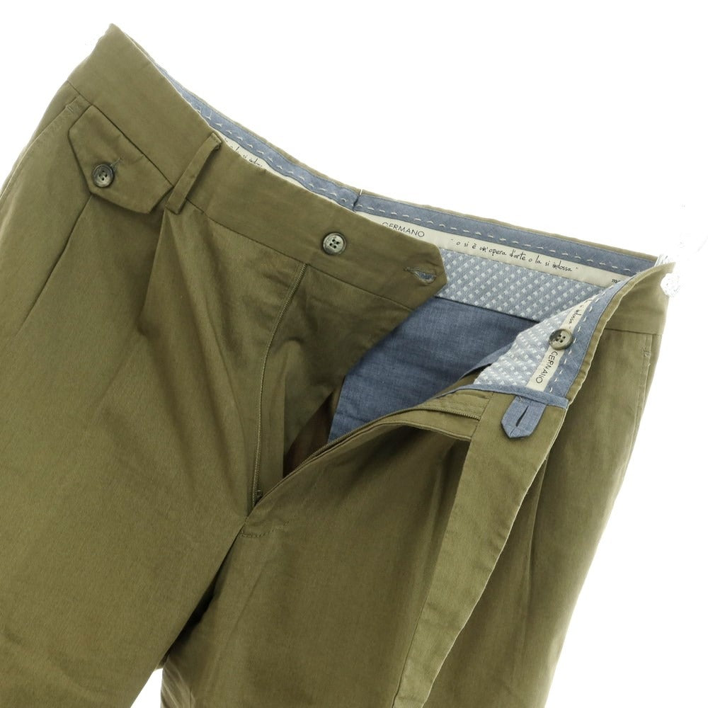 [Used] GERMANO Stretch Cotton Casual Slacks Pants Olive Green [48] [Condition Rank B] ​​[Men&