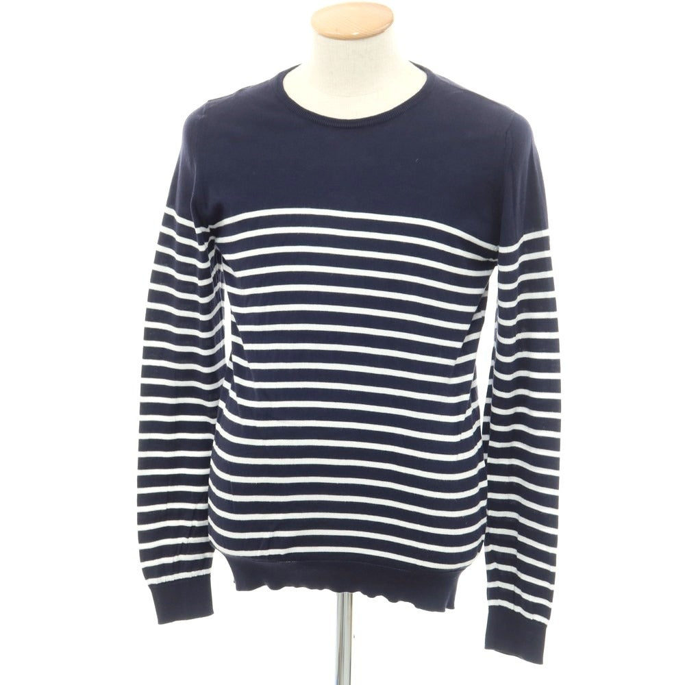 [Used] John Smedley Cotton Border Pullover Knit Navy x White [Size M] [NVY] [S/S] [Condition Rank C] [Men&