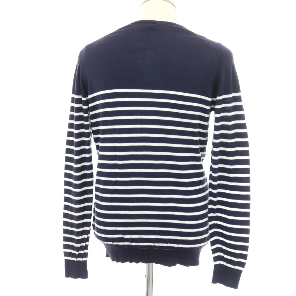 [Used] John Smedley Cotton Border Pullover Knit Navy x White [Size M] [NVY] [S/S] [Condition Rank C] [Men&