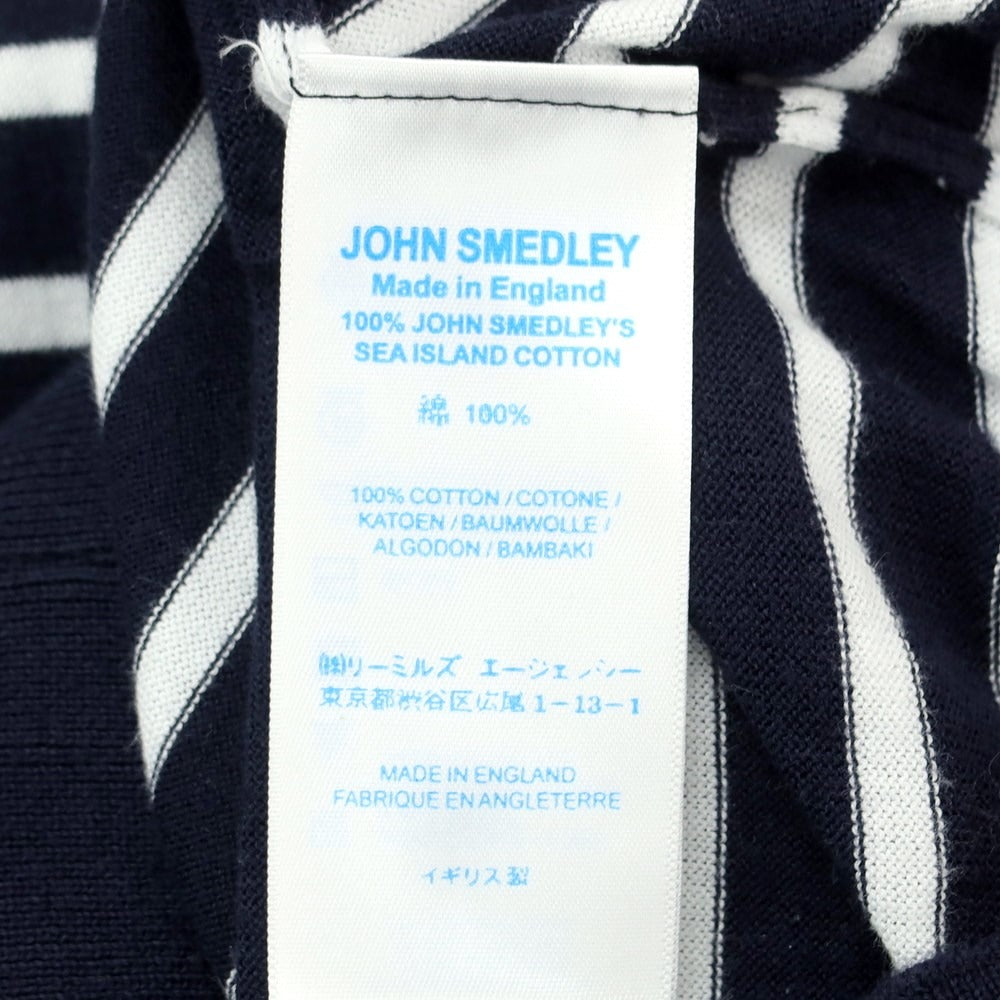 [Used] John Smedley Cotton Border Pullover Knit Navy x White [Size M] [NVY] [S/S] [Condition Rank C] [Men&