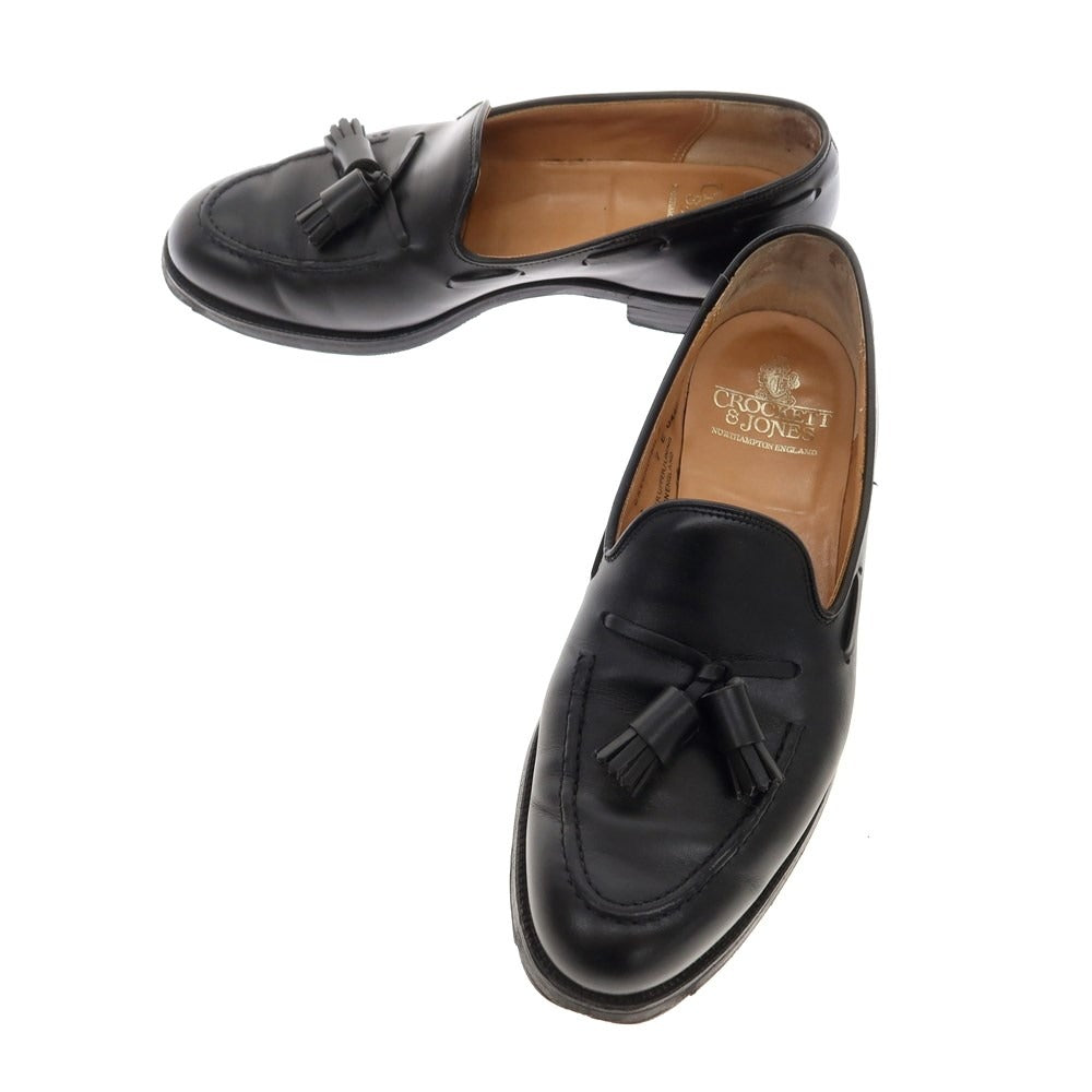 【中古】クロケットアンドジョーンズ CROCKETT&amp;JONES CAVENDISH 2 カーフレザー タッセルローファー ブラック【 7E 】【 状態ランクC 】【 メンズ 】