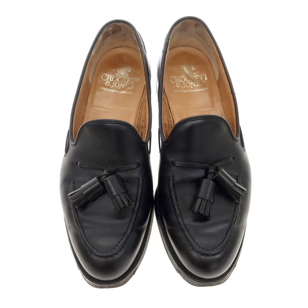 【中古】クロケットアンドジョーンズ CROCKETT&amp;JONES CAVENDISH 2 カーフレザー タッセルローファー ブラック【 7E 】【 状態ランクC 】【 メンズ 】