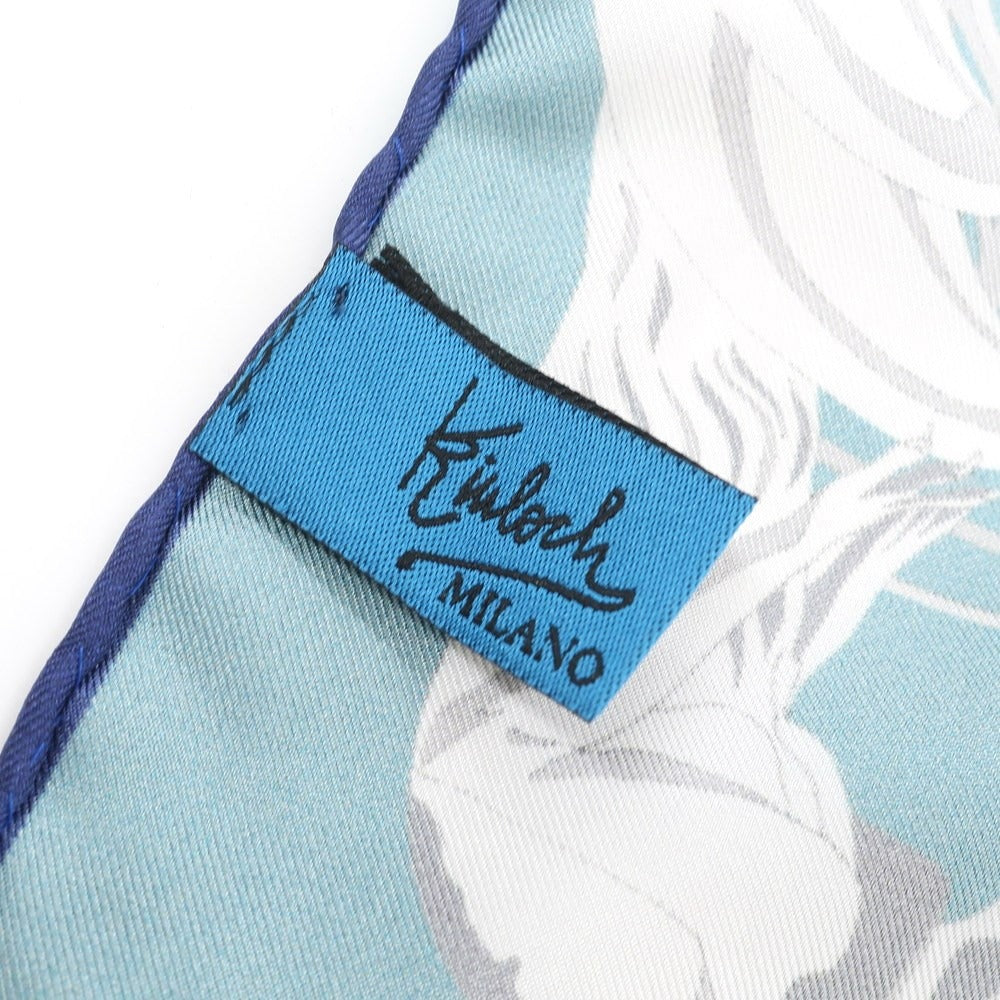 [Used] Kinloch Silk Pocket Square, Light Blue x White [Condition Rank B] ​​[Men&