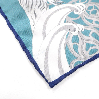 [Used] Kinloch Silk Pocket Square, Light Blue x White [Condition Rank B] ​​[Men&