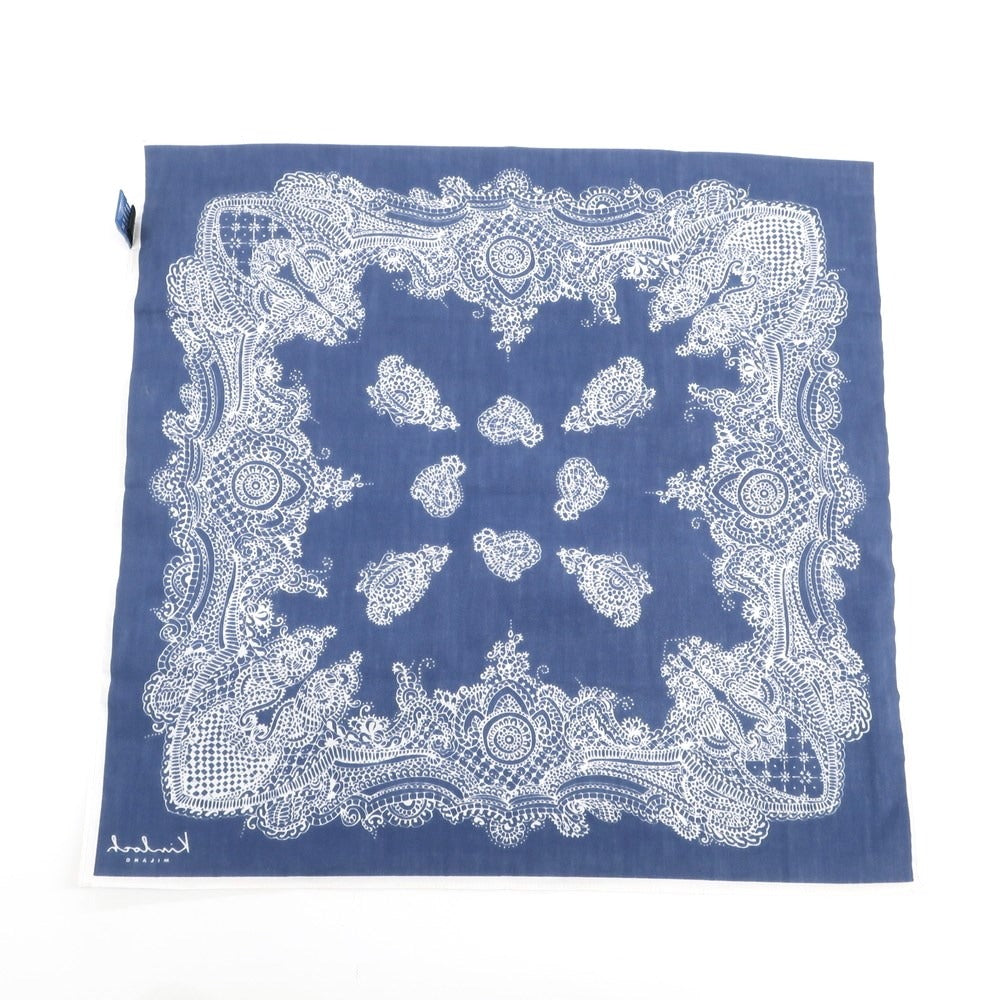 [Used] Kinloch Cotton Pocket Square Handkerchief Navy x White [Condition Rank A] [Men&