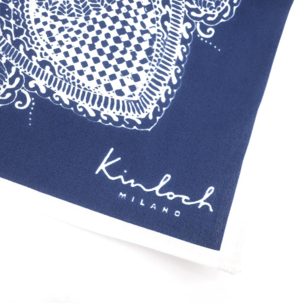 [Used] Kinloch Cotton Pocket Square Handkerchief Navy x White [Condition Rank A] [Men&