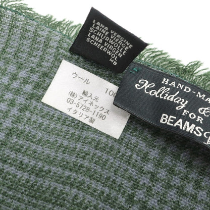 [Used] HOLLIDAY &amp;amp; BROWN wool check pocket square, green x light purple [Condition Rank A] [Men&