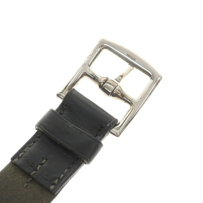 【中古】エルメス HERMES レザー メタル  ブレスレット ブラックxシルバー【 状態ランクC 】【 メンズ 】