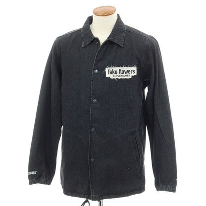 [Used] PLEASURES Denim Coach Jacket Blouson Black [M] [Condition Rank B] ​​[Men&