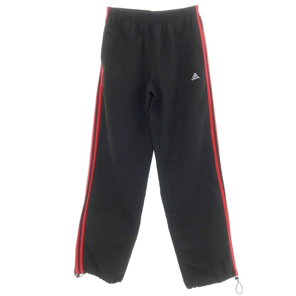 [Used] Adidas polyester three stripes track pants, black x red [S] [Condition rank B] ​​[Men&