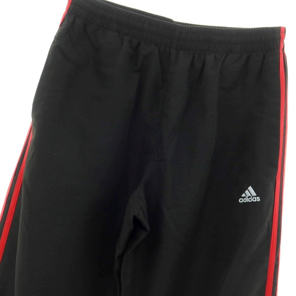 [Used] Adidas polyester three stripes track pants, black x red [S] [Condition rank B] ​​[Men&