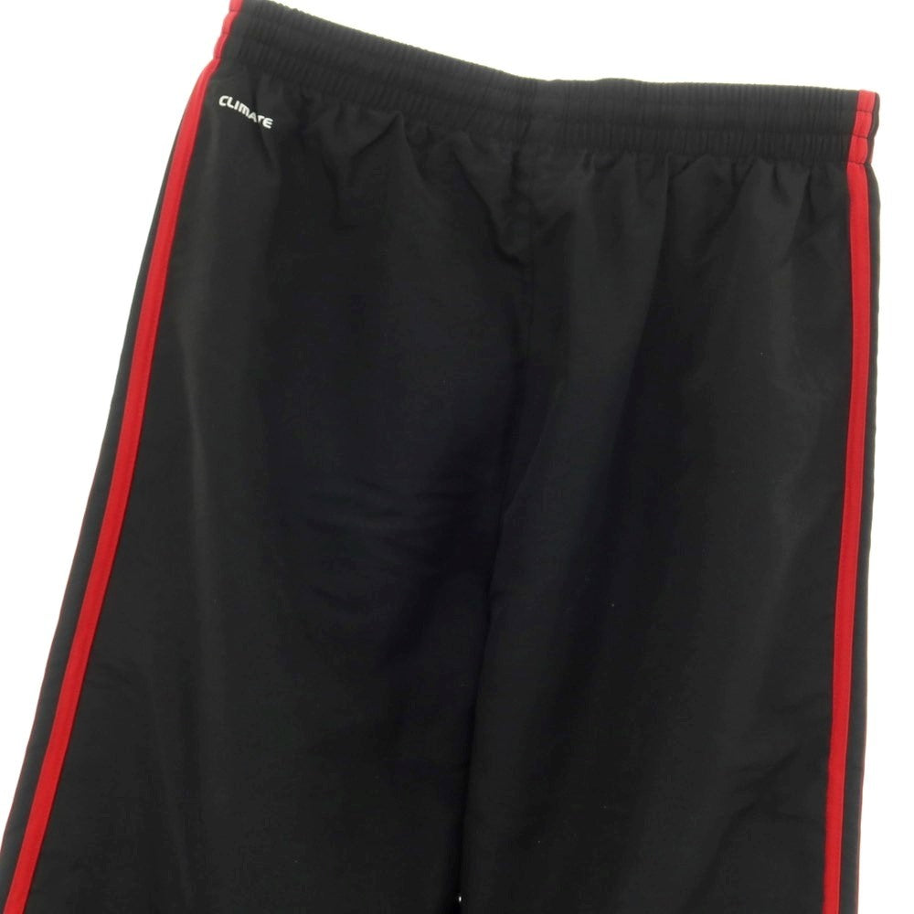 [Used] Adidas polyester three stripes track pants, black x red [S] [Condition rank B] ​​[Men&