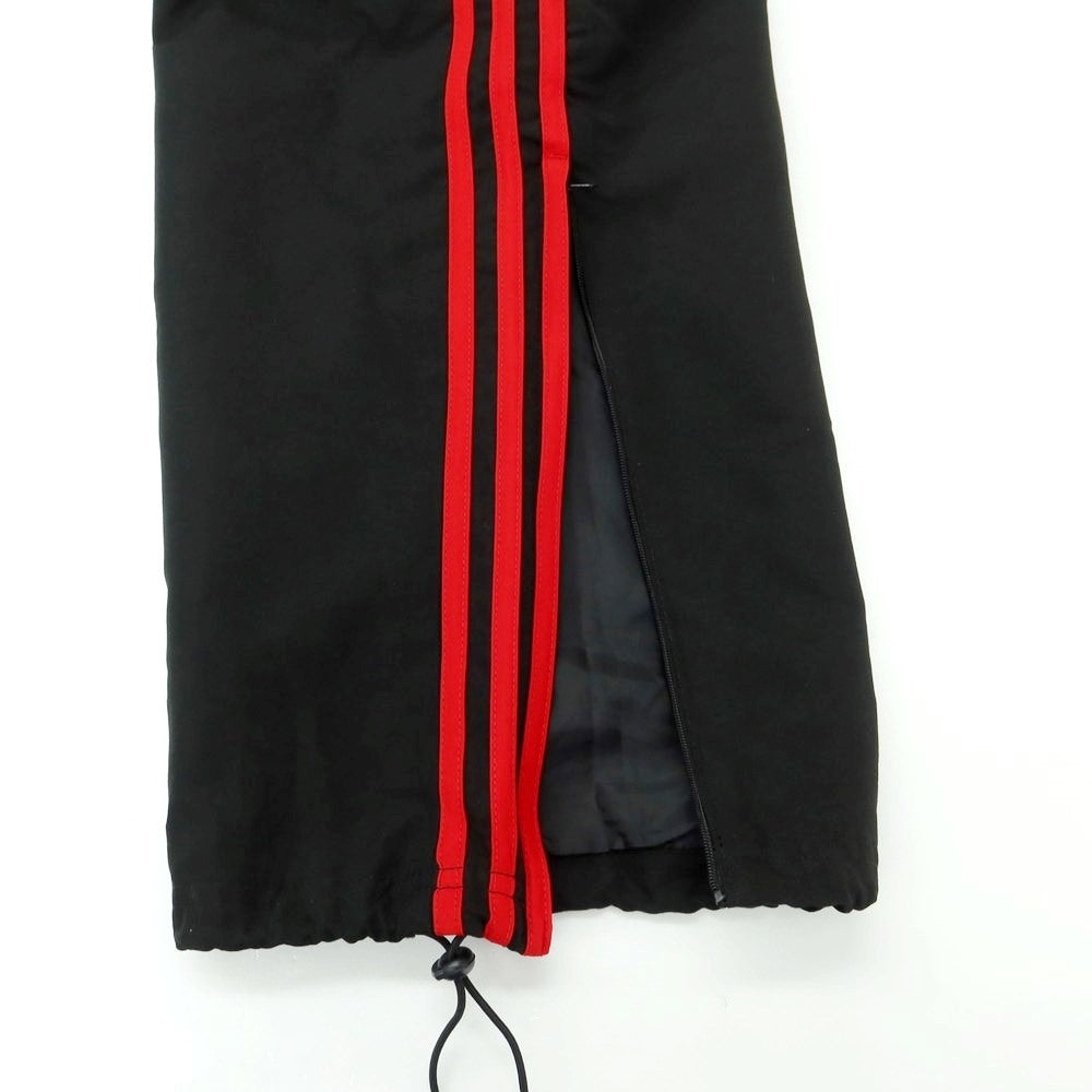 [Used] Adidas polyester three stripes track pants, black x red [S] [Condition rank B] ​​[Men&