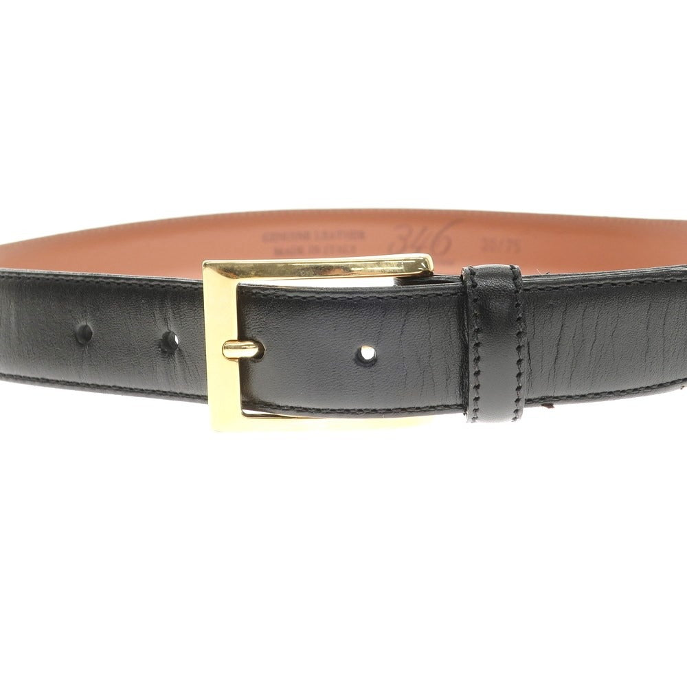 [Used] Brooks Brothers Leather Belt Black [30/75] [Condition Rank D] [Men&