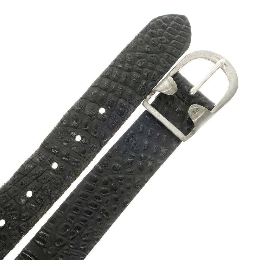 [Used] BEAMS × REGENT Crocodile embossed leather belt, black [32/80] [Condition: C] [Men&