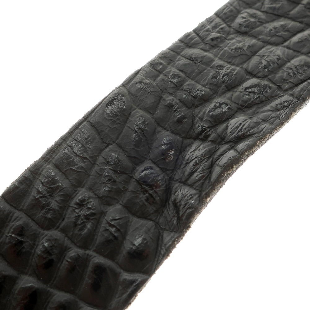 [Used] BEAMS × REGENT Crocodile embossed leather belt, black [32/80] [Condition: C] [Men&