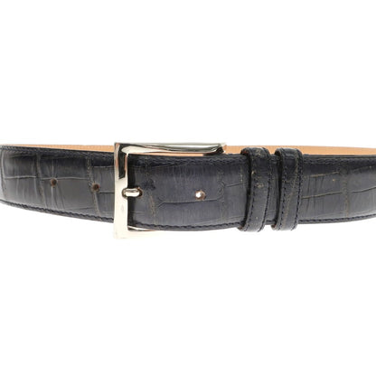 [Used] SHIPS Crocodile embossed leather belt, dark navy [75] [Condition: C] [Men&