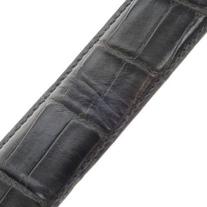 [Used] SHIPS Crocodile embossed leather belt, dark navy [75] [Condition: C] [Men&