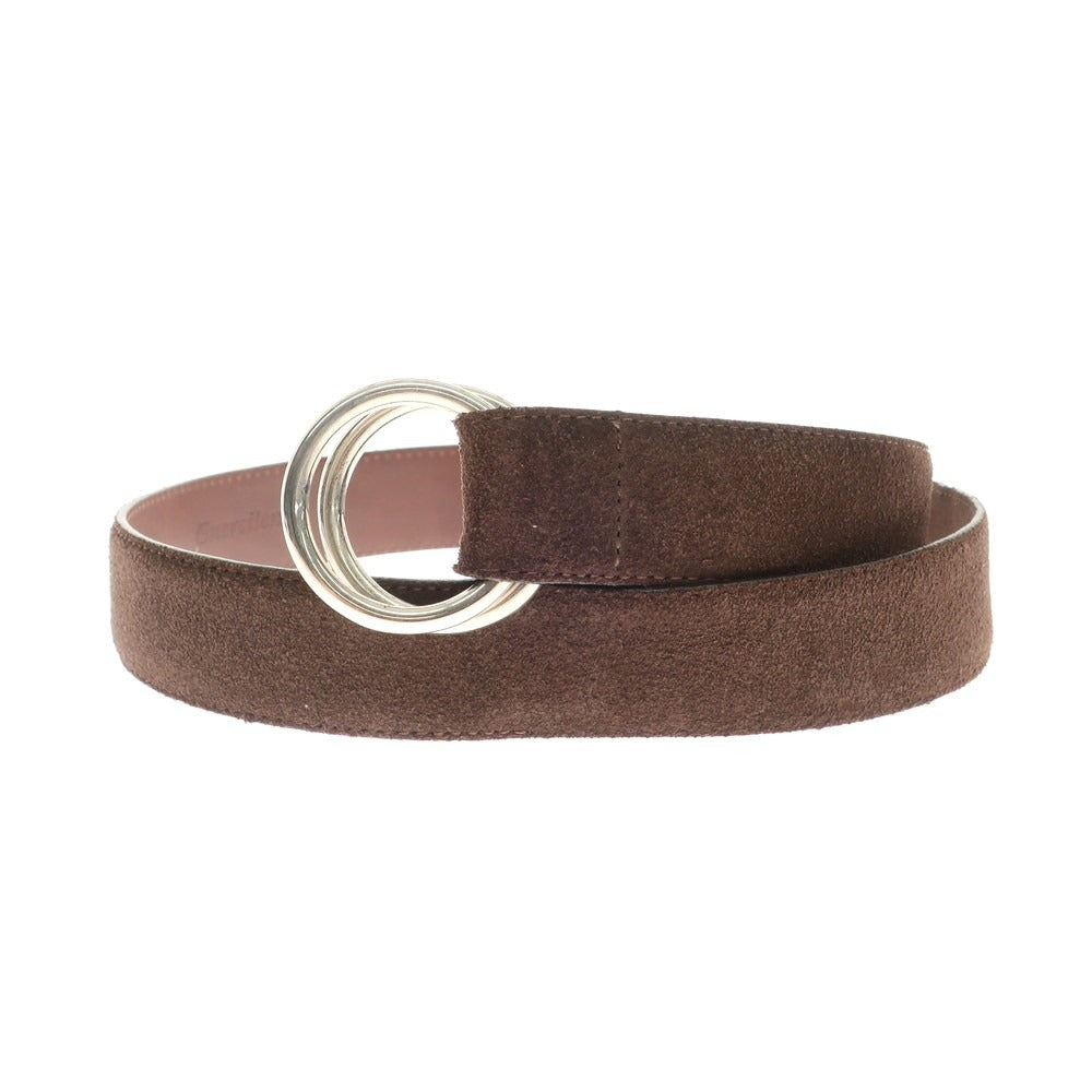 [Used] Guercilena Suede Leather Double Ring Belt Dark Brown [30] [Condition Rank C] [Men&