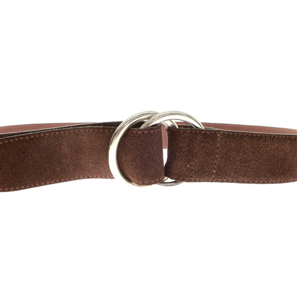 [Used] Guercilena Suede Leather Double Ring Belt Dark Brown [30] [Condition Rank C] [Men&