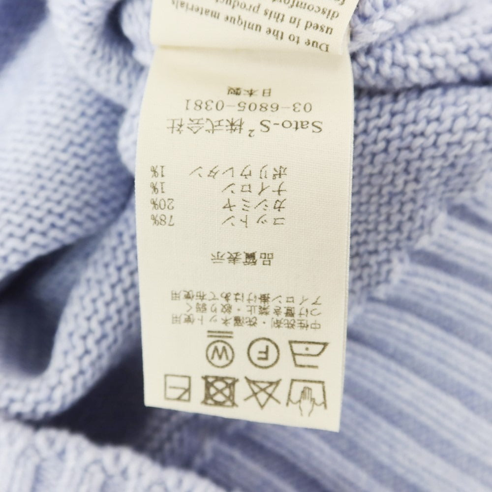 【中古】ナインナインワン ジャパン 991 Japan ミドルゲージコットンカシミヤ クルーネックニット ライトブルー【 46 】【 状態ランクD 】【 メンズ 】 [EPD]