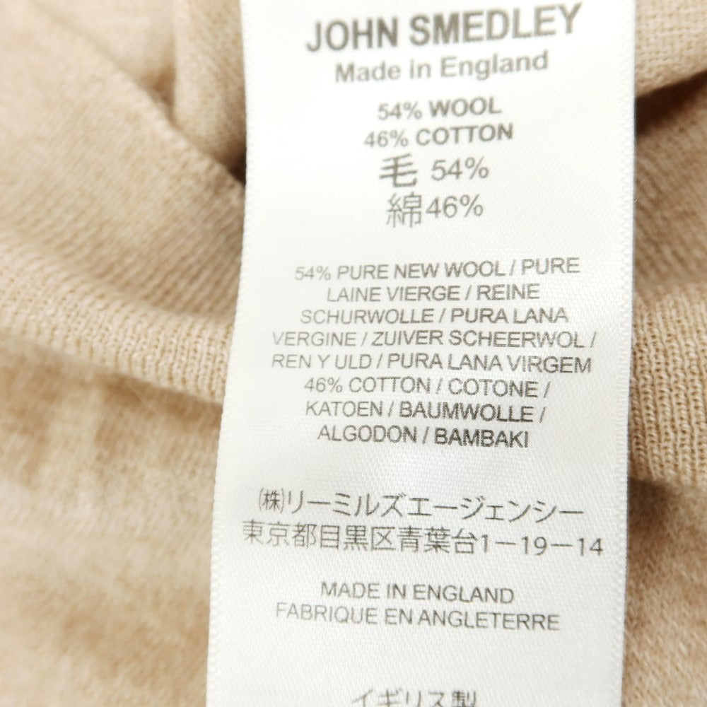 【中古】ジョンスメドレー JOHN SMEDLEY ハイゲージウールコットン 半袖ポロニット ベージュ【 XS 】【 状態ランクB 】【 メンズ 】