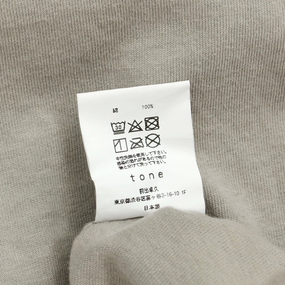 【中古】トーン tone 2024年春夏 コットン プルオーバー 長袖Ｔシャツ グレージュ【サイズ3】【GRY】【S/S/A/W】【状態ランクB】【メンズ】【759283】