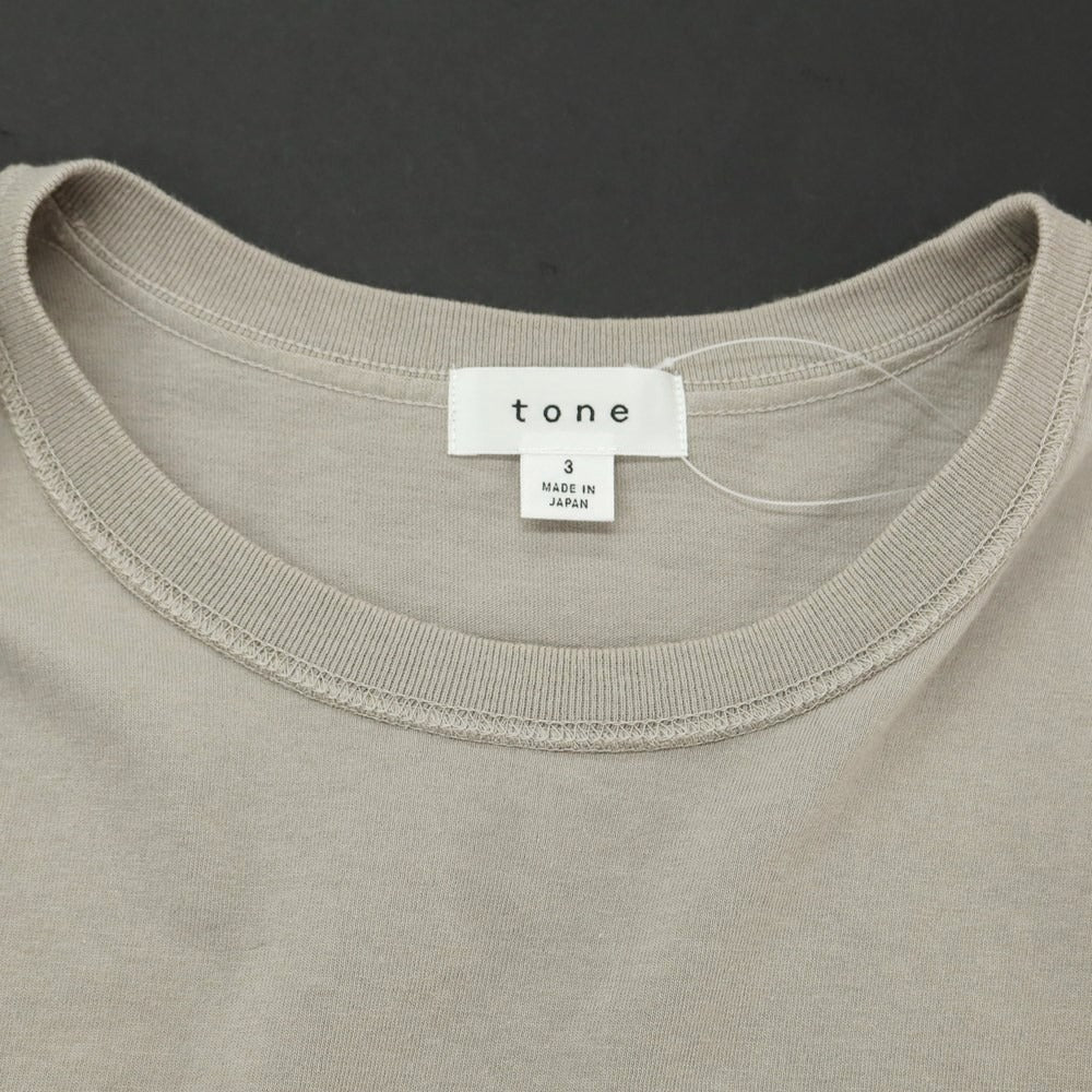 [Used] tone 2024 Spring/Summer Cotton Pullover Long Sleeve T-Shirt Greige [Size 3] [GRY] [S/S/A/W] [Condition Rank B] ​​[Men&