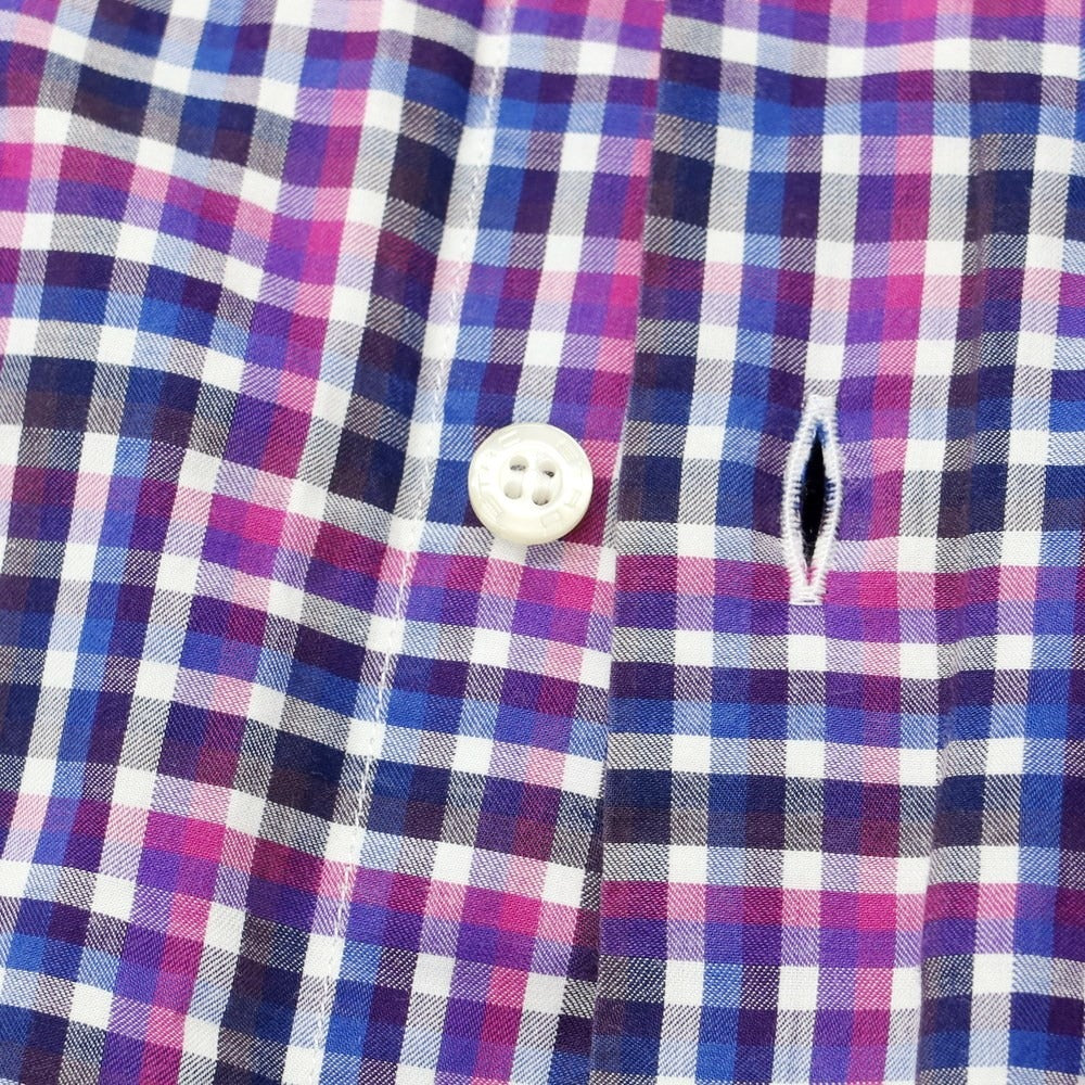 [Used] ETRO Cotton Check Semi-Wide Collar Casual Shirt Purple x Black [Size 39] [PUP] [S/S/A/W] [Condition Rank C] [Men&