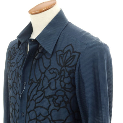 [Used] Just Cavalli Cotton Silk Regular Collar Casual Shirt Navy x Black [Size 48] [NVY] [S/S/A/W] [Condition Rank A] [Men&