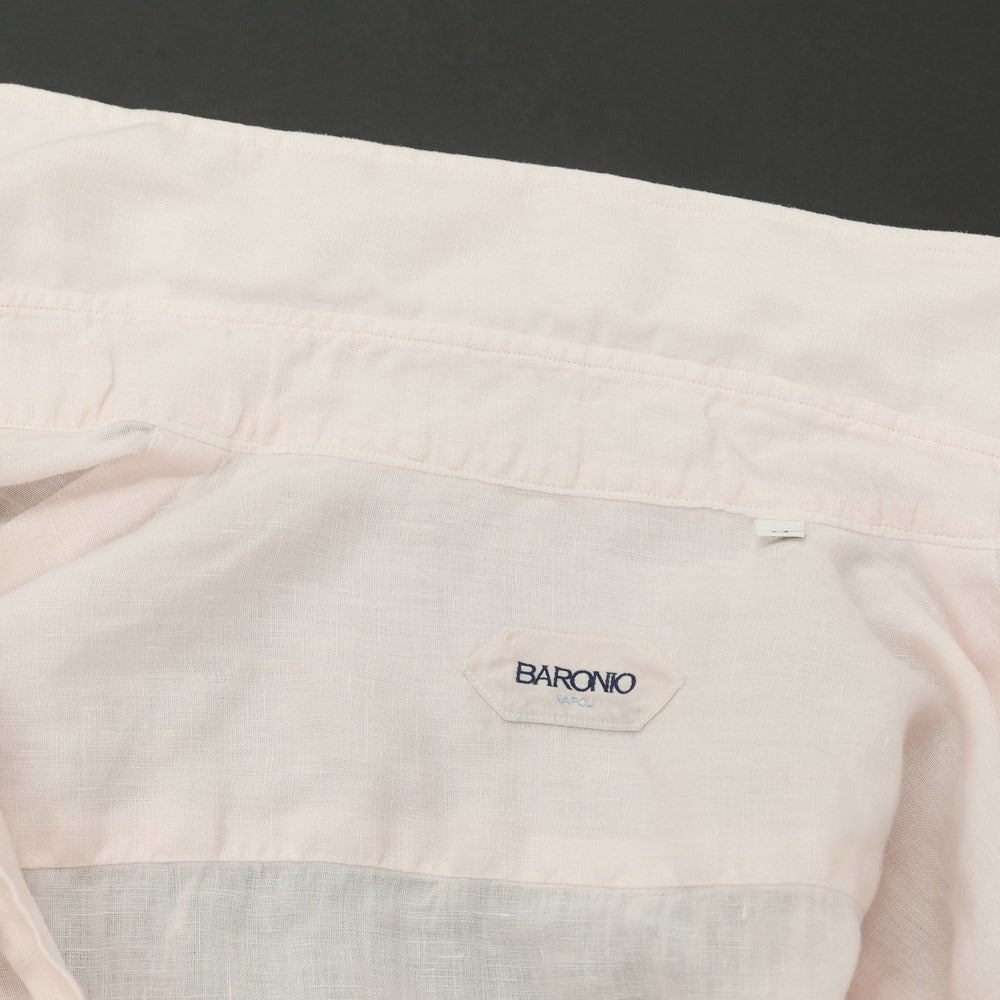 [Used] BARONIO Linen Wide Collar Casual Shirt Light Pink [Size M] [PNK] [S/S] [Condition Rank C] [Men&