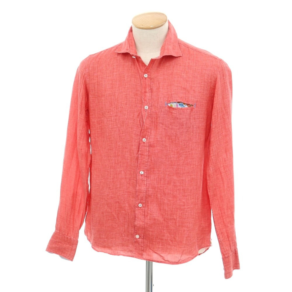 [Used] SEEKER GROOVE Linen Horizontal Collar Casual Shirt Red [Size S] [RED] [S/S] [Condition Rank C] [Men&