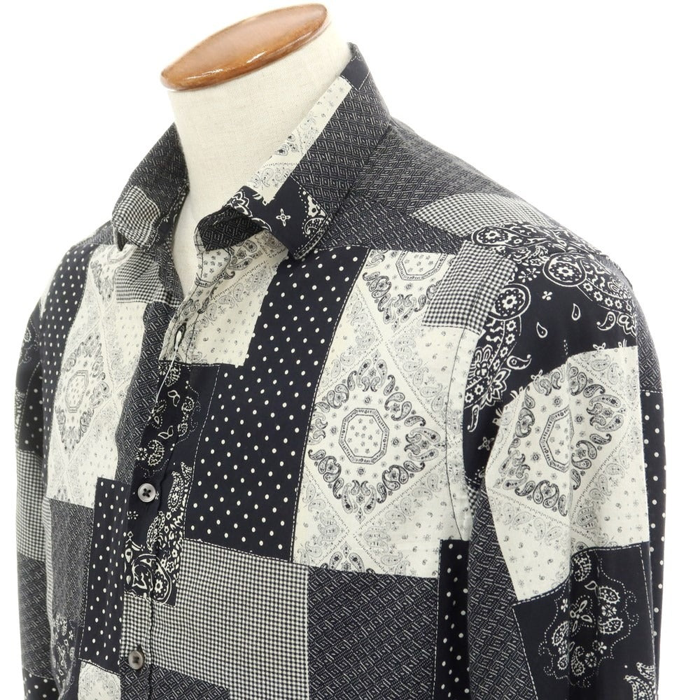 [Used] Liberty Rose Cotton All-over Pattern Casual Shirt Black x White [Size 39] [BLK] [S/S/A/W] [Condition Rank C] [Men&