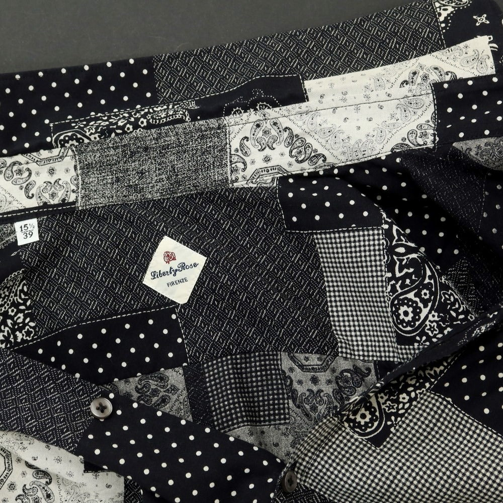 [Used] Liberty Rose Cotton All-over Pattern Casual Shirt Black x White [Size 39] [BLK] [S/S/A/W] [Condition Rank C] [Men&